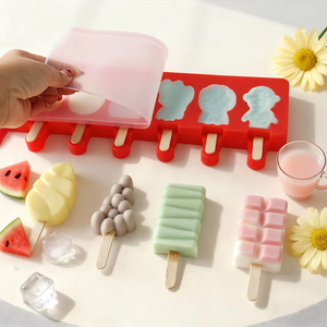 Moule à glace en silicone de qualité alimentaire, réutilisable, facile à nettoyer, pour desserts, gâteaux, mousses, chocolats, fruits et friandises glacées - Product Image 2