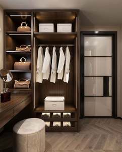 Armario de Madera de Alta Gama con Puerta Abierta, Organizador de Ropa de Lujo para Dormitorio, Armario Personalizado, Vestidor - Product Image 4