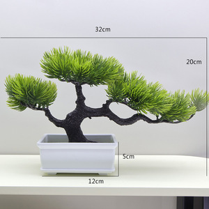 Seizoen Mini Kunstmatige <span class=keywords><strong>Bonsai</strong></span> Groene Pijnboom Plastic Potten Thuis Kantoortafel Decor Bruiloft Thanksgiving Modern Luxe Design - Product Image 1