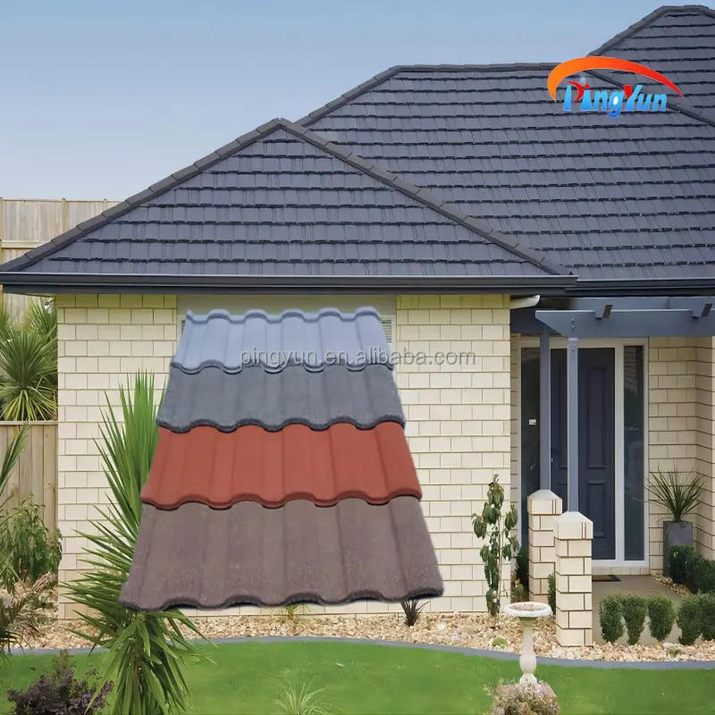 America Architectural Asphalt Shingles Price Roofing Material Colour Stone Coated Metal Shingles Sheet