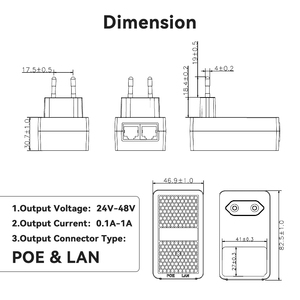10/100/1000mbps 36V Powerline Ethernet Adaptateur UK 48V POE Alimentation pour Extérieur À Distance WiFi Couverture Ordinateur Portable - Product Image 6