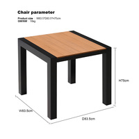 Table basse de jardin d'extérieur au design minimaliste Table à manger carrée en teck pour terrasse et mobilier de jardin