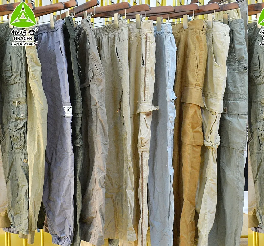 Mixed Used Men Cargo Pants Second Hand Clothes Used Clothes Bale Used Clothing Bundle