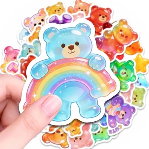 Puffy Cartoon <b>Bear</b> Stickers Waterproof Glossy PVC Valentine's Day Decorative Sticker Set - Product Image 2