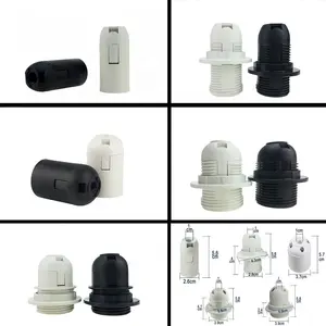Soporte de lámpara e27, dispositivo de bloqueo de tornillo completamente roscado M10, diente de plástico E27, accesorios de iluminación