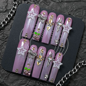 Uñas Postizas Acrílicas Hechas a Mano de Alta Calidad, de Lujo Falso, de Marca Privada al por Mayor - Product Image 1