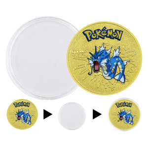 Pièce de monnaie commémorative en métal colorée sur le thème de l'anime japonais Pokémon, médaille classique de remise de diplôme - Product Image 3