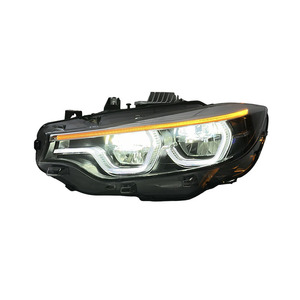 Phare LED SJC pour <span class=keywords><strong>BMW</strong></span> M4 F32 F36 F82 F83 M3 F80 2013-2019, style IKON, version V2, blanc, jaune, rouge, feux de jour, éclairage avant - Product Image 2