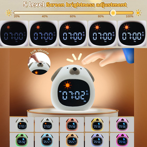 Hot sale children get up mini smart design alarm <strong>clock</strong> <strong>white</strong> noise sounds machine night light ring sound alarm <strong>clock</strong> for kids - Product Image 2
