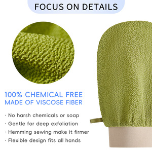 All'ingrosso Logo personalizzato 100% viscosa ecologici guanti da bagno marocchino esfoliante forma ovale di forma di canapa luffah per l'applicazione del corpo - Product Image 2
