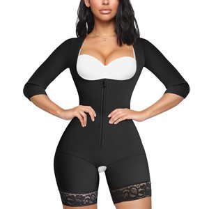 Body Reductor de Mujer de Manga Larga y <span class=keywords><strong>Media</strong></span> Manga Transpirable ODM con Control de Abdomen y Cintura Alta, Abertura en la Entrepierna, de Cuerpo Completo - ¡Venta Caliente! - Product Image 1