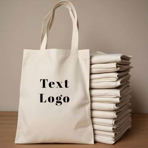 Sacs fourre-tout en toile de coton personnalisés Keymay, couleur unie, 14x16 pouces, grande capacité, réutilisables, unisexes, sacs à main pour le shopping - Product Image 1
