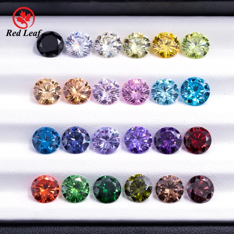 Redleaf Gems Offre Spéciale 3A zircon petite taille ronde coupe brillante 0.8-3.0mm blanc lâche zircone cubique pierre précieuse CZ pierre