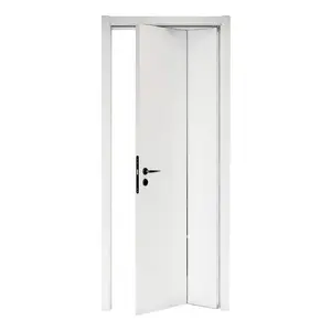 China Manufacturer Supply Mirror Insert Folding Door Wholesale Customize Accordion Solid Wood Door Commercial Residential