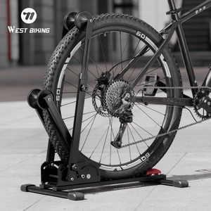 WEST BIKING Support de stationnement de vélo portable pliable en acier au carbone Étude Durable 90 ° Rotation Range VTT Support de stationnement - Product Image 6