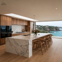 Meuble de cuisine moderne modulaire polyvalent avec portes en acrylique, fixation murale pour tiroirs coulissants