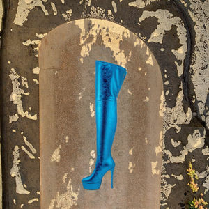 Botas Altas de Cuero Brillante por Encima de la Rodilla para Mujer, Estilo Occidental Negro Sexy para Invierno - Product Image 2