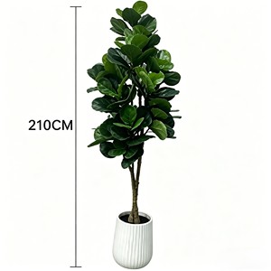 Árbol Artificial de Ficus Lyrata en Maceta Blanca para Decoración de Interiores, Hojas de Alta Simulación, Planta de Plástico - Product Image 2