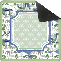 Tapis de Mahjong Portable en Caoutchouc 33/31,5 Pouces Carré, Silencieux, Antidérapant avec Support en Caoutchouc pour Accessoires de Club de Mahjong Américain
