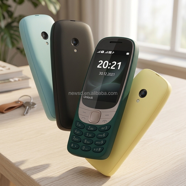 4G Mobile Phone GSM Non-Smart Dual SIM Single SIM Elderly Friendly Small Button Dual Standby Feature Phone 6300