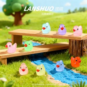 Lanshuo Resin Duck Figurine <b>Mini</b> Decor For Home <b>Desk</b> DIY Jewelry Craft Accessory - Product Image 1