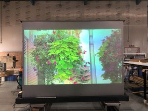 Nouvel écran de projection motorisé Fresnel en PVC 4K de 84 pouces 16:9 ALR, écran de projection électrique à levage au sol, écran de projection portable - Product Image 3