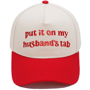 Parole divertenti messe sul mio marito tab ricamato Hard Top berretto da Baseball da uomo e da donna a tesa curva alla moda Snapback - Product Image 1