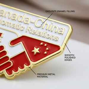 Épingles de revers personnalisées en métal, émail, avec motif drapeau et poignée de main, certifiées ISO, prix direct usine, conception gratuite, souvenir d'amitié - Product Image 3
