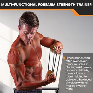 Custom Size Rip Stick Upper Body Chest <b>Workout</b> Home Gym Equipment Adjustable Silicone Resistance <b>Bands</b> Wooden Handles Not - Product Image 3