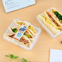 Boîte en plastique transparente à couvercle, très vendue, pour l'emballage de fruits, de poudings, de desserts, de gâteaux et de produits de boulangerie