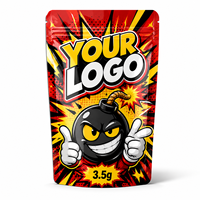 Sachet Doypack Mylar personnalisé de 3,5 g avec fermeture éclair, qualité alimentaire, logo personnalisé pour l'emballage de sushis et de lait