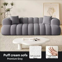 2026 Neues Nordisches Minimalistisches Cremefarbenes Quadratisches Marshmallow-Stil Schulsofa-Set Modern Luxuriös Lammfell-Optik