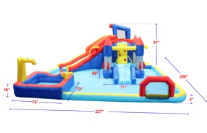 Nhà máy trực tiếp ODM/OEM 2025 <span class=keywords><strong>Inflatable</strong></span> trượt nước <span class=keywords><strong>Inflatable</strong></span> sân sau trượt nước thư bị trả lại nhà giật gân Hồ bơi cho Kid với Blower - Product Image 5