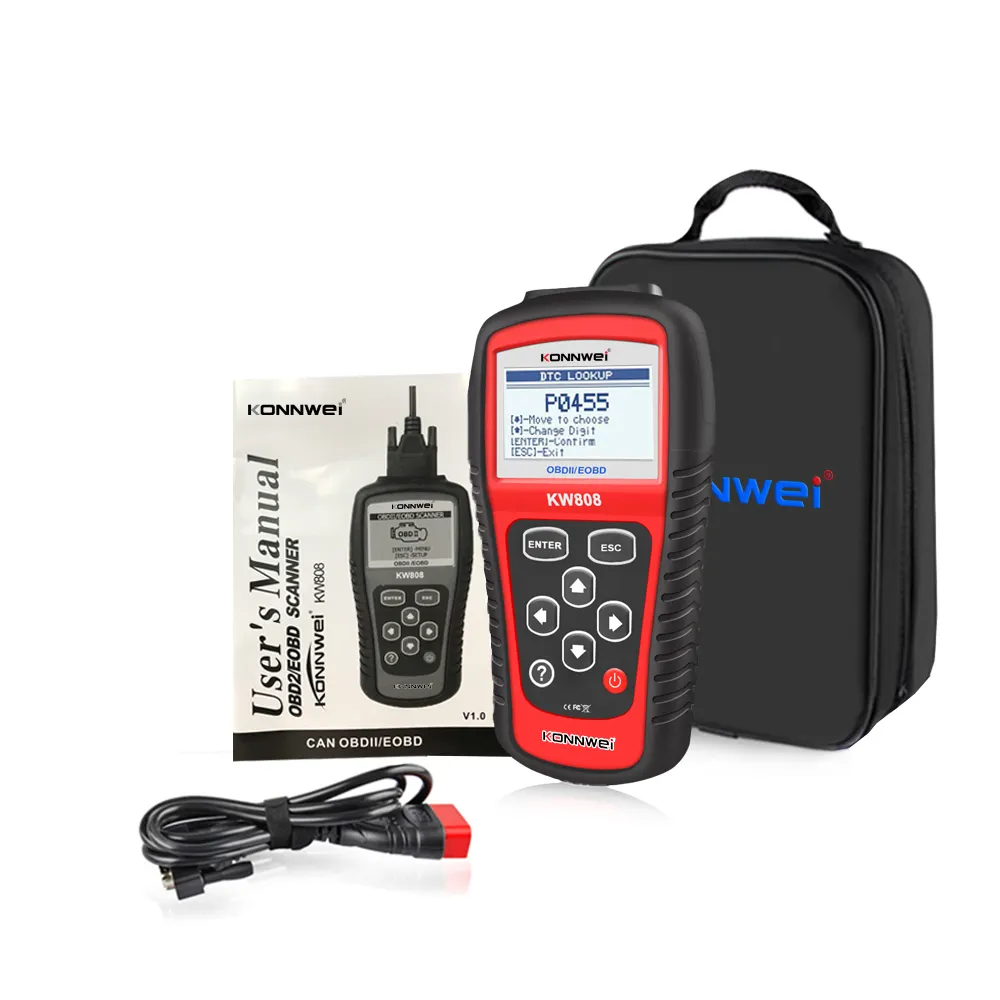 רכב מכשיר KW808 עבור OBDII סורק מנוע רכב תקלת קוד reader רכב אבחון כלי מכירה לוהטת בדרום אמריקה