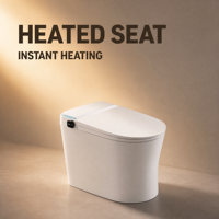 Toilette intelligente avec chauffage instantané, capteur de pied, ouverture automatique, télécommande, cuvette allongée