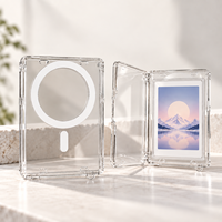 Porte-cartes transparent avec fermeture à clip pour cartes TCG et cartes de crédit, design tendance, matériau PC, accessoires pour téléphone