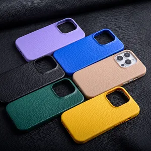 DL ODM OEM Pebble leather Phone Case Mobile phone bags cases printing Oil painting Higher Protection for iphone 14 15