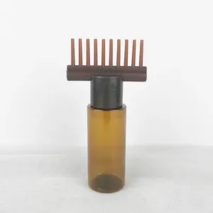 Botol pewarna rambut kustom grosir 50ml 100ml 150ml dengan sisir gigi botol sampo plastik sisir