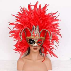 <span class=keywords><strong>Masque</strong></span> de cosplay en plumes véritables douces de style vénitien pour femme, <span class=keywords><strong>fait</strong></span> <span class=keywords><strong>main</strong></span>, couleur personnalisée, taille personnalisée, pour festival, activité, fête - Product Image 3