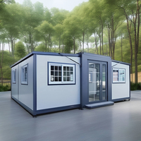 Cymdin 2 chambres Double aile extensible conteneur maison 40ft pliable préfabriqué bureau Villa extérieur 20ft acier
