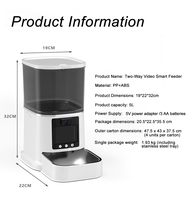 Comedero Inteligente para Gatos de 5L, Comedero Automático para Perros, Dispensador de Comida Seca para Perros, Control Cuantitativo Programado, Control por Aplicación, Comedero Automático para Gatos, Tazón para Mascotas