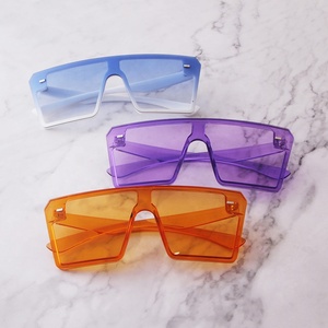 ADE WU STY1733 Oversized Square Sunglasses Women One Piece Flat Top <strong>Sun</strong> <strong>Glasses</strong> <strong>Ladies</strong> Large Frame Colorful Retro Eye <strong>Glasses</strong> - Product Image 5