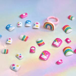 Unghie all'ingrosso copertura completa unghie artificiali per bambini regalo adorabile bambine premere unghie bambini - Product Image 5