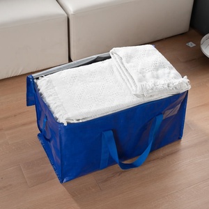 Bolsa de mudanza de almacenamiento tejida de PP de gran tamaño con mango fuerte y logotipo laminado con cremallera impreso para viajes - Product Image 3