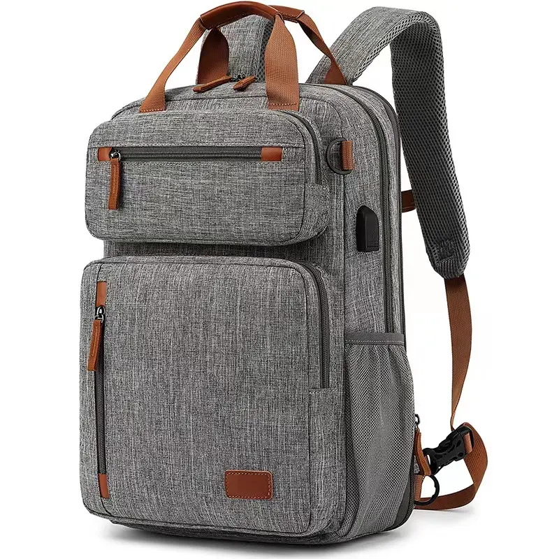 New business unisex leisure fashion polyester UBS charging travel shoulder strap nylon notebook briefcase laptop bag backpack