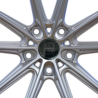 Nouvelle jante en alliage d'aluminium à 10 doubles rayons, finition usinée argentée, pour pneus de voiture PCR
