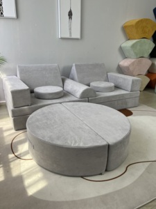 बच्चों के फर्नीचर प्ले हाउस टॉडलर्स बच्चों के फर्श सोफे खेल मजेदार मॉड्यूलर एकांत सोफे खेल रहा है - Product Image 3