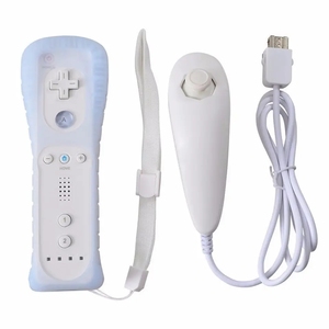 Manette de jeu sans fil 2 en 1 2,4 GHz avec moteur de vibration Motion Plus <span class=keywords><strong>Nunchuk</strong></span> Joystick Portable pour <span class=keywords><strong>Wii</strong></span> et <span class=keywords><strong>Wii</strong></span> U - Product Image 3