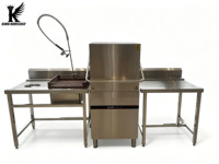 Lave-vaisselle professionnel à capot en acier inoxydable, machine à laver la vaisselle automatique pour restaurant, hôtel, cuisine