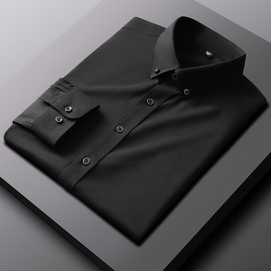 Diseño clásico ODM y OEM Manga larga Botón Abajo Tela suave Camisas De Vestir Para Hombres Color sólido Hombre Camisa De negocios - Product Image 6